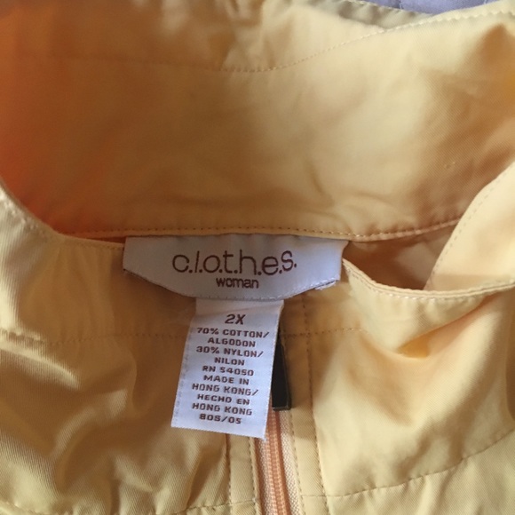 C.L.O.T.H.E.S Yellow Zip Up Jacket. Size 2X. - Picture 3 of 5